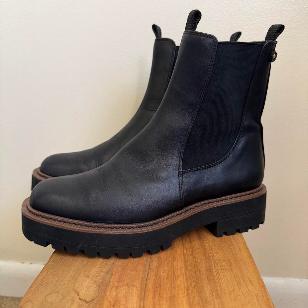 Sam Edelman Women's Black Leather Boots, Size 8.5